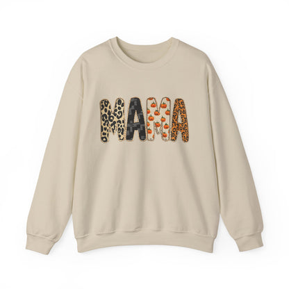 Mama Leopard Print Crewneck Sweatshirt, Gift for Moms, Cozy Casual Wear, Mother's Day Sweatshirt, Stylish Parenthood Apparel