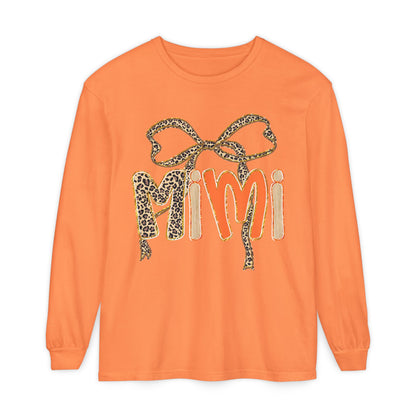Mimi Long Sleeve T-Shirt, Garment-Dyed Tee, Perfect Gift for Moms and Grandmas, Casual Wear, Ideal for Birthdays or Mother's Day