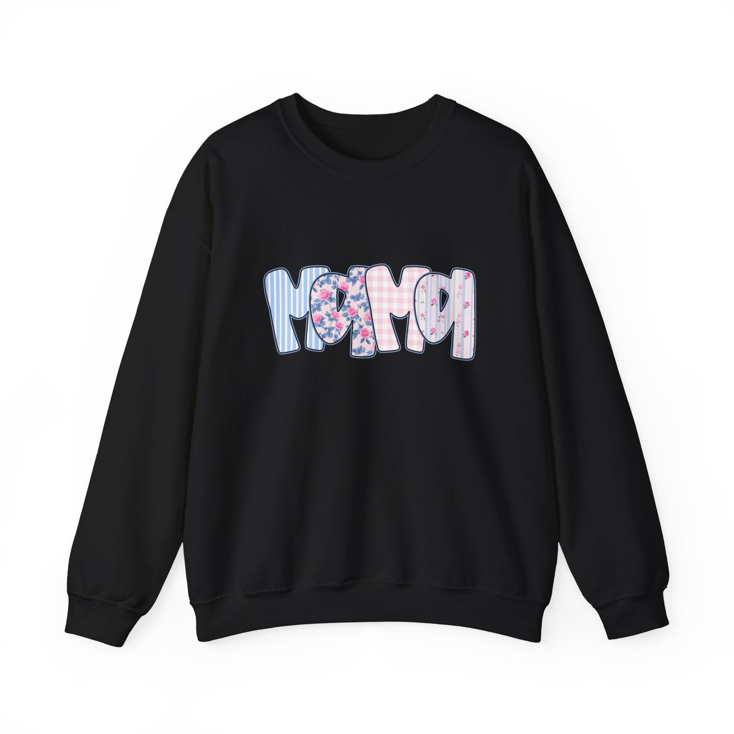 Mama Pink & Blue Floral Crewneck