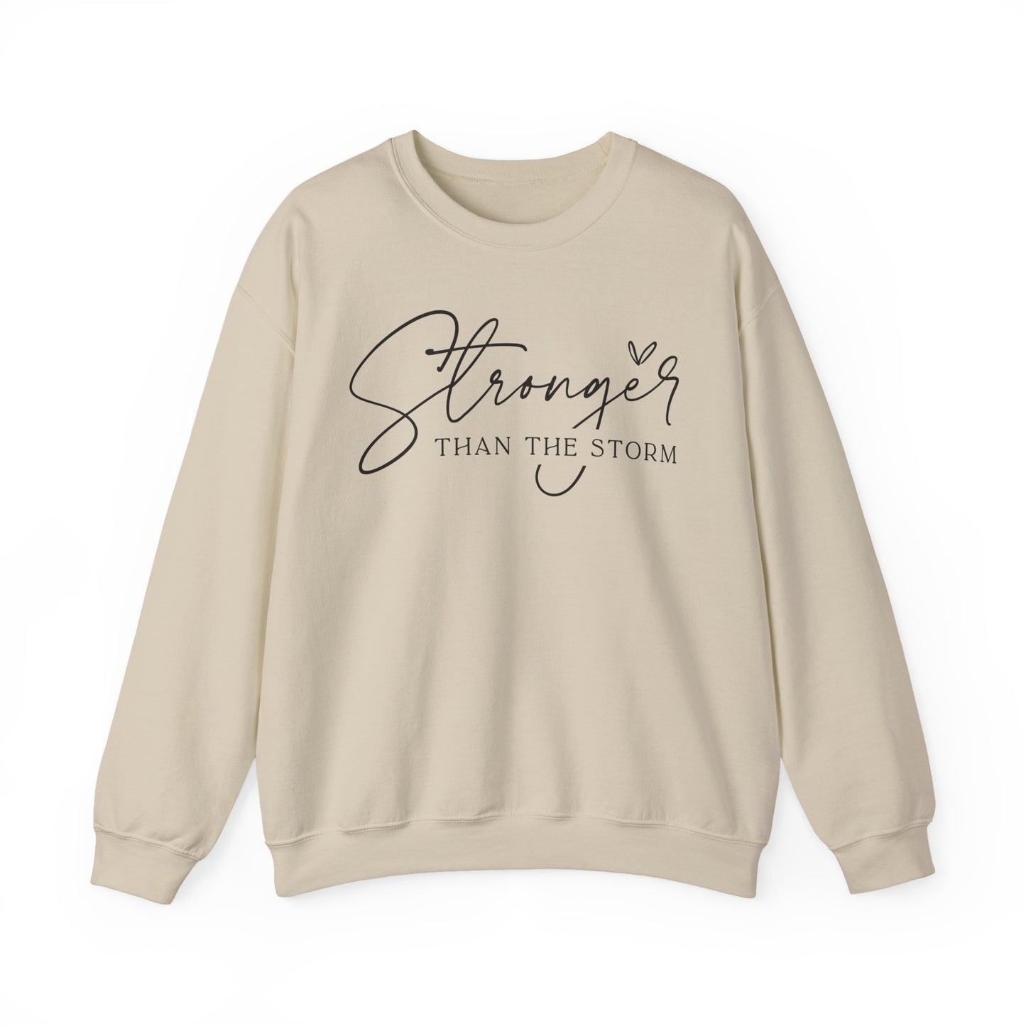 Stronger Than the Storm Sweatshirt, Inspirational Crewneck, Cozy Gift for Her, Motivational Apparel, Perfect for Relaxing