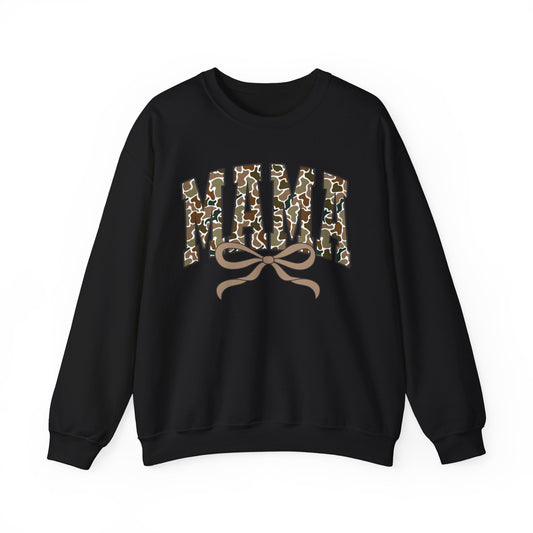 Camo Mama Crewneck Sweatshirt, Cozy Gift for Mom, Trendy Casual Wear, Perfect for Birthdays, Mother's Day, Family Gatherings