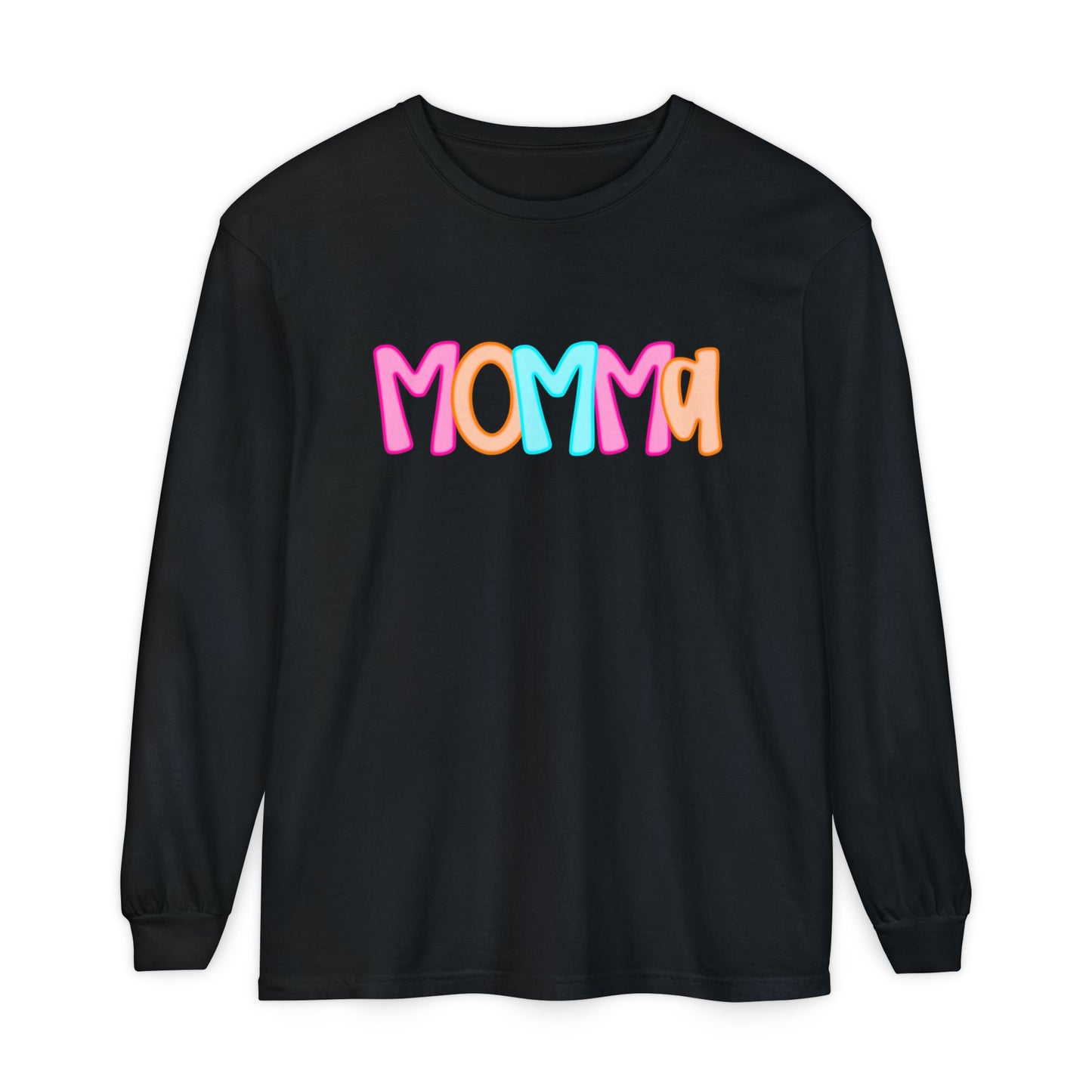 Momma Neon Comfort Colors Long Sleeve