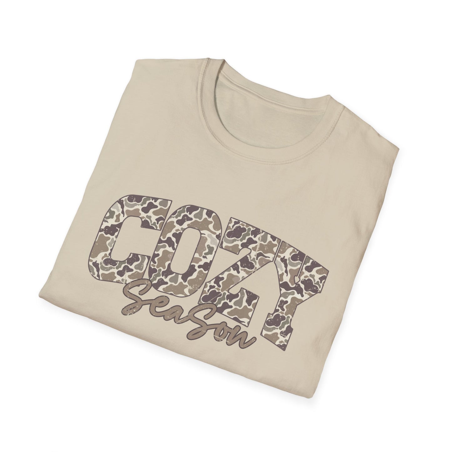 Cozy Season Camo GIldan Softstyle T-Shirt