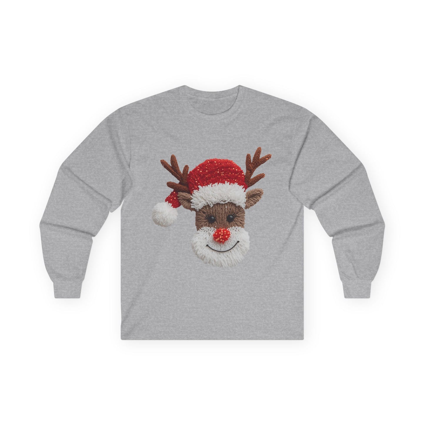 Festive Reindeer Long Sleeve Tee Gildan