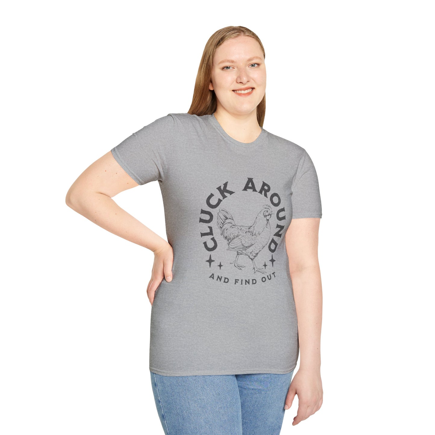 Funny Chicken T-Shirt - Cluck Around, Gift for Farm Lovers, Casual Wear, Chicken Enthusiast Tee, Funny Farm Animal Shirt