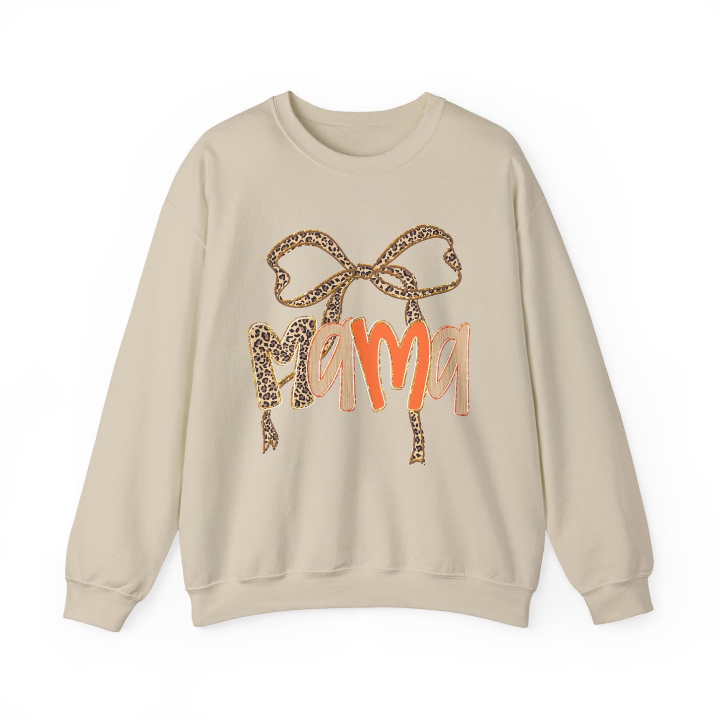 Mama Bow Crewneck Sweatshirt - Gift for Moms, Cute Mama Sweater, Cozy Fall Wear, Mother's Day Gift, Animal Print Sweatshirt