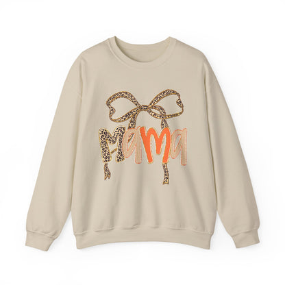 Mama Bow Crewneck Sweatshirt - Gift for Moms, Cute Mama Sweater, Cozy Fall Wear, Mother's Day Gift, Animal Print Sweatshirt