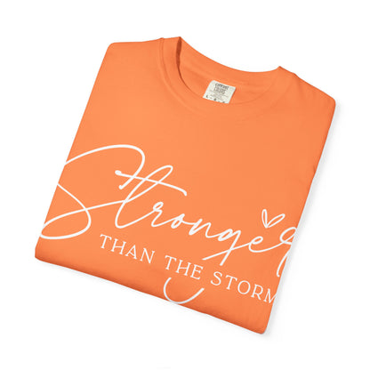 Unisex Motivational T-Shirt, Stronger Than the Storm Design, Inspirational Apparel, Casual Wear, Gift for Her, Positive Vibes