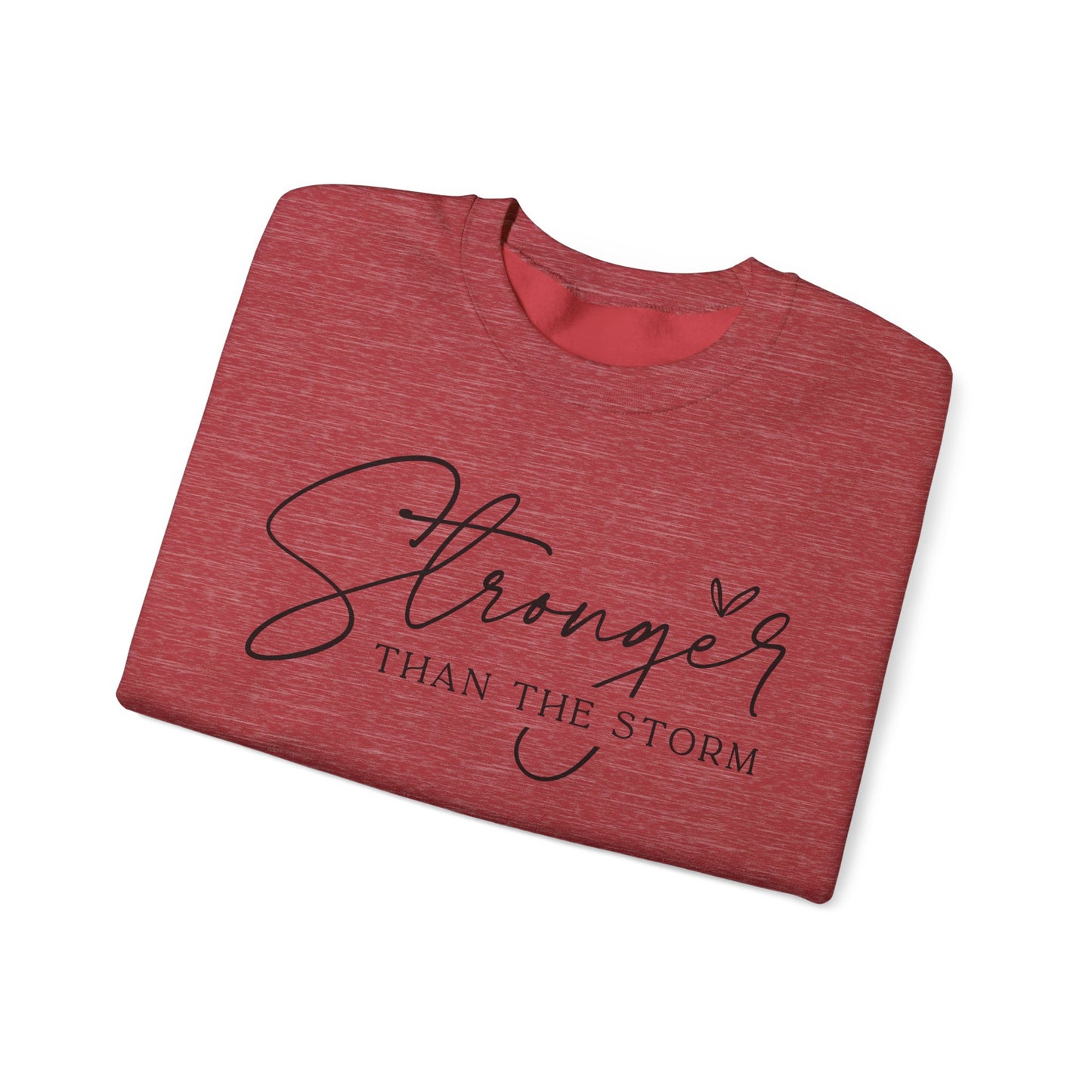 Stronger Than the Storm Sweatshirt, Inspirational Crewneck, Cozy Gift for Her, Motivational Apparel, Perfect for Relaxing