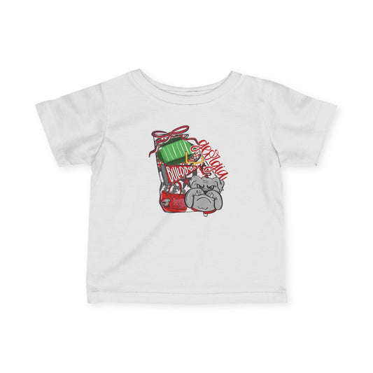 Adorable Holiday Infant Tee with Cute Bulldog Design, Baby Shirt, Christmas Gift, Toddler Apparel, Cute Baby Clothes, Pet Lovers