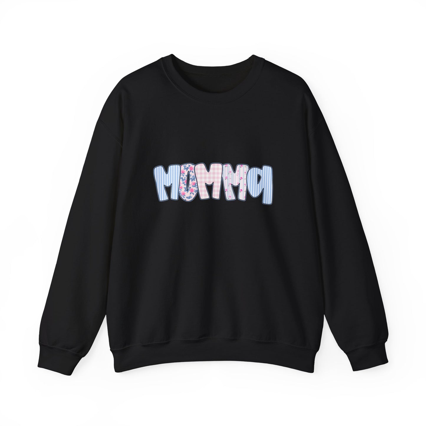 Momma Pink & Blue Floral Crewneck