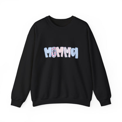 Momma Pink & Blue Floral Crewneck