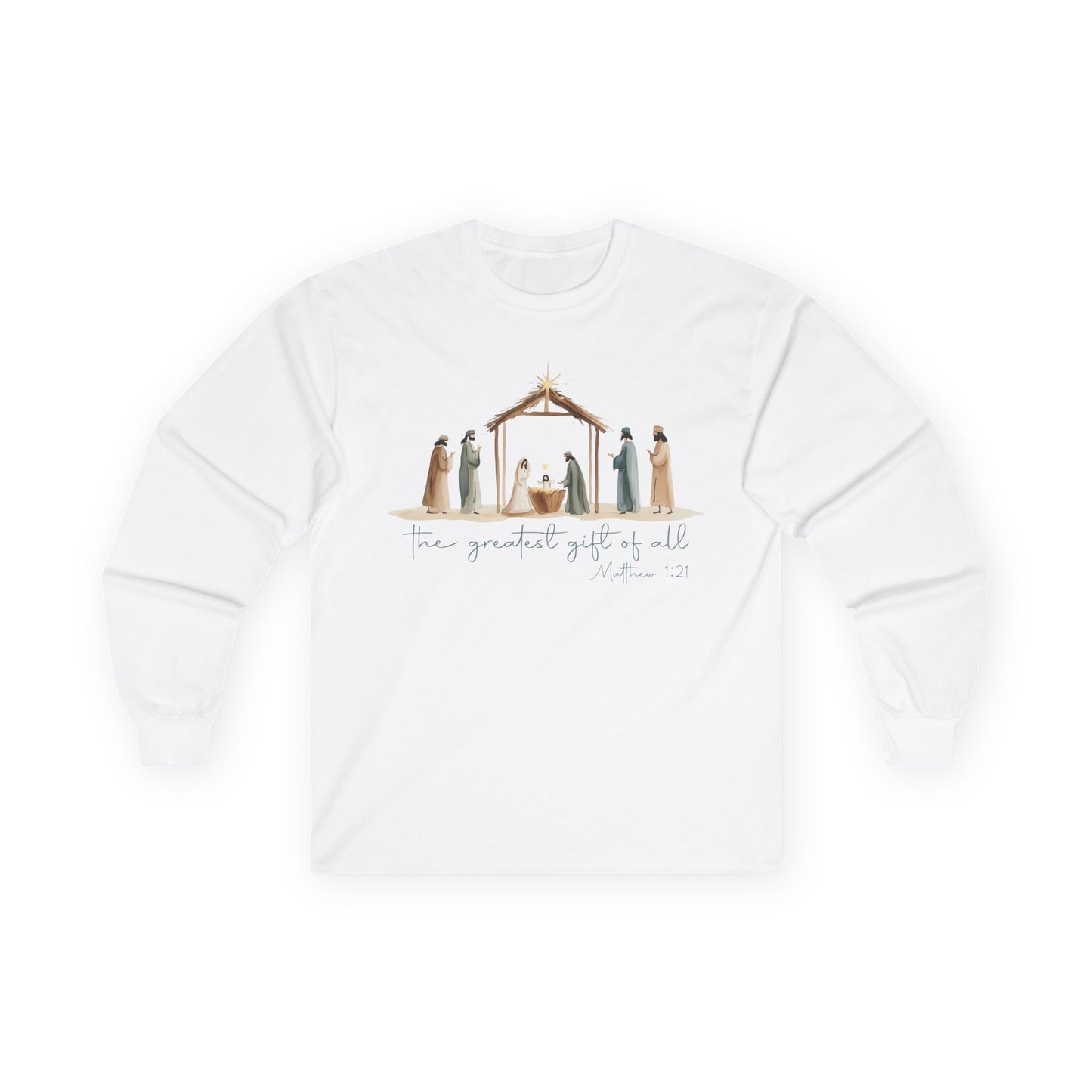 Nativity Scene Long Sleeve Tee Gildan