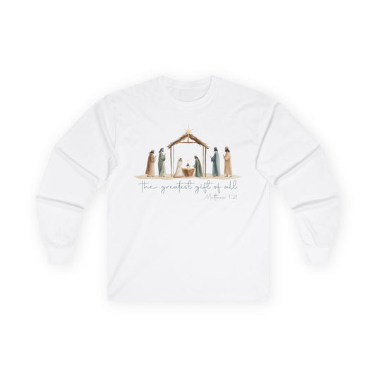 Nativity Scene Long Sleeve Tee Gildan