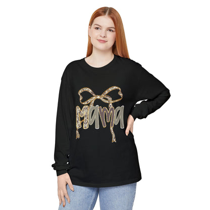 Mama Bow Long Sleeve T-Shirt, Comfortable Tee for Moms, Gift for Mother's Day, Casual Fashion, Everyday Wear