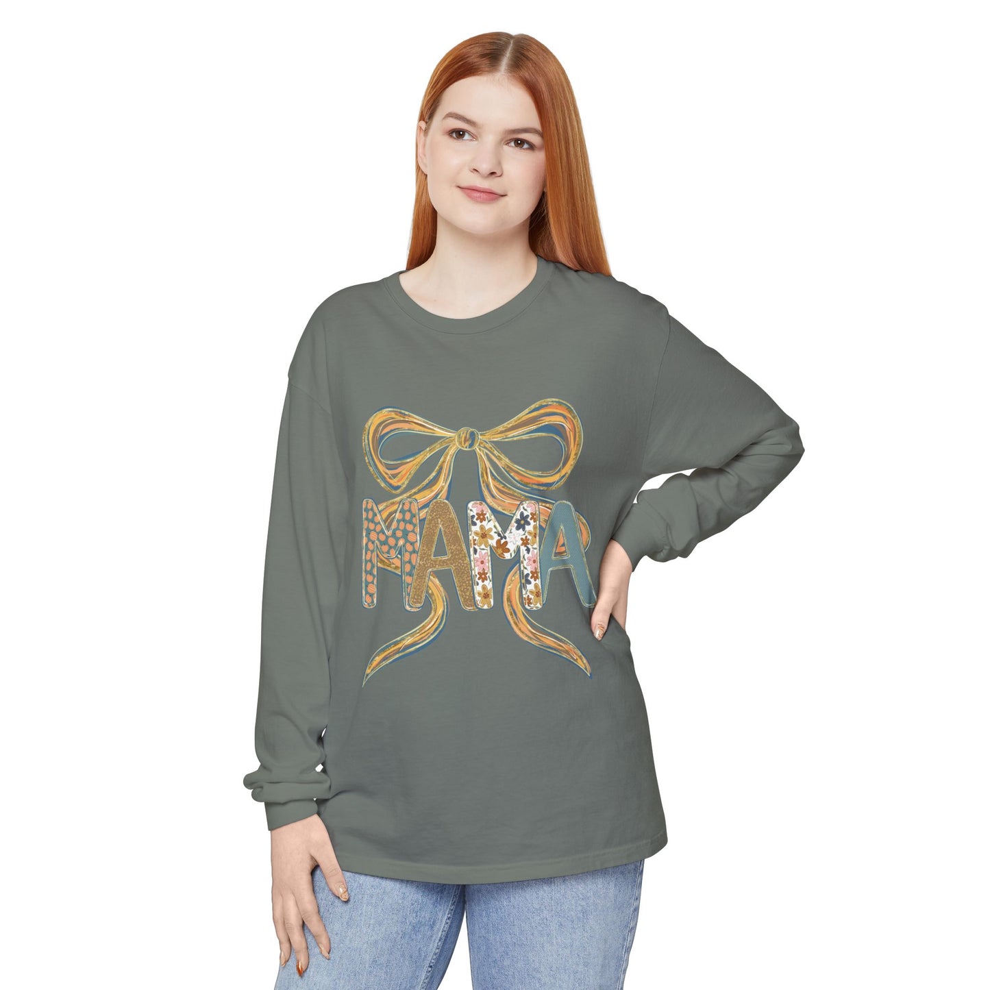 Trendy Long Sleeve T-Shirt for Moms, Cozy Feminine Tee, Gift for Mother's Day, Cute Everyday Wear, Mama Shirt