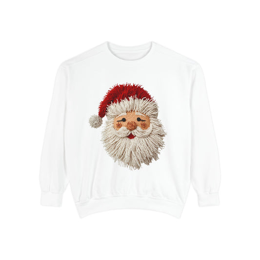 Santa Face Garment-Dyed Sweatshirt Comfort Colors