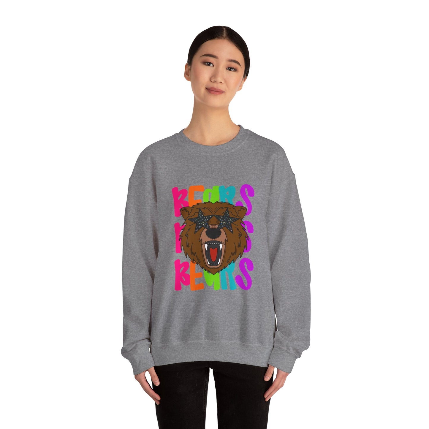 Cool Bear Graphic Sweatshirt, Unisex Crewneck, Casual Wear, Gift for Animal Lovers, Cozy Fall Outfit, Birthday Present
