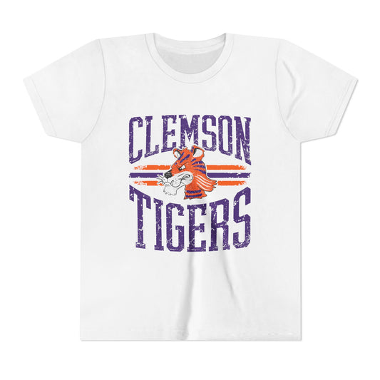 Clemson Tigers Youth Tee, Fun Sports Shirt for Kids, Perfect for Game Day, Birthday Gift, College Spirit Wear