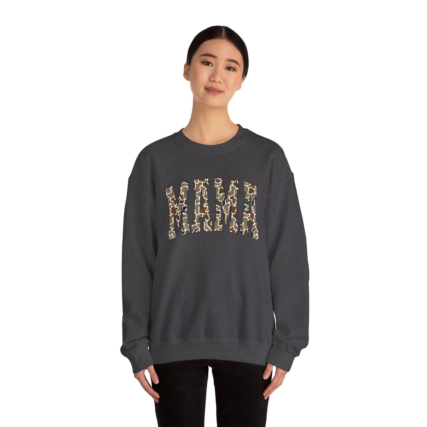 Mama Camouflage Crewneck Sweatshirt | Perfect Gift for Moms, Casual Wear, Comfortable Layering, Mother’s Day, Birthday