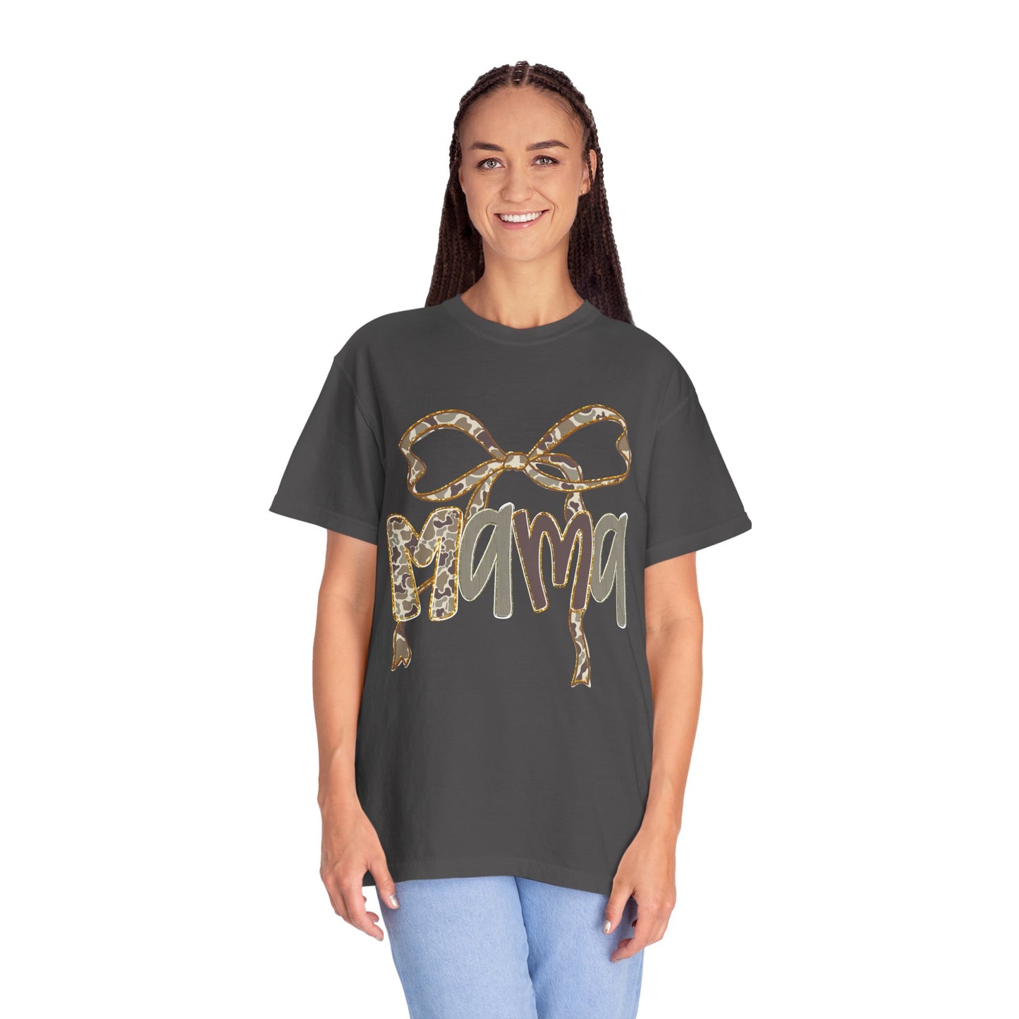 Mama Camo Bow Graphic T-shirt