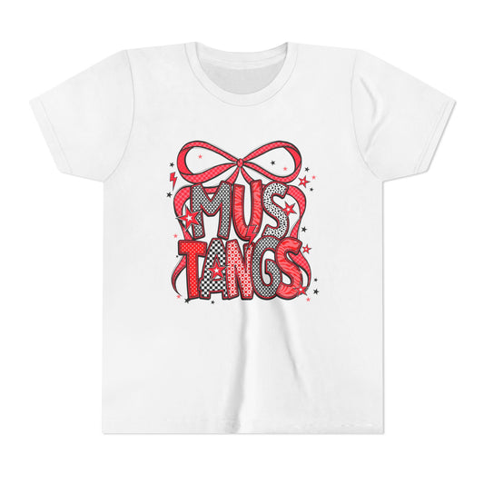 Mustangs Youth Tee, Fun Casual T-Shirt for Kids, Perfect for Birthdays, School Events, Team Spirit, or Everyday Wear