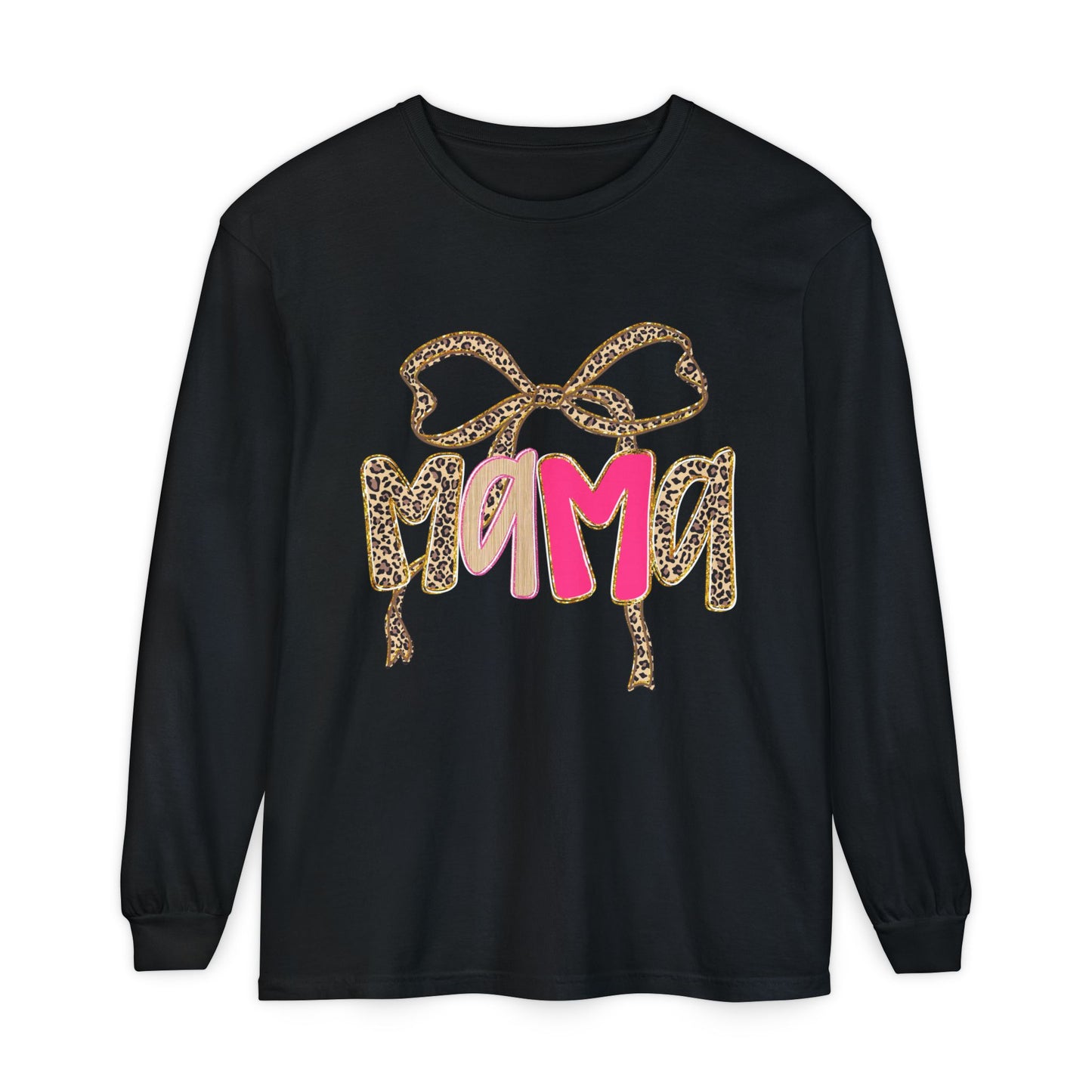 Mama Neon Leopard Long Sleeve T-Shirt