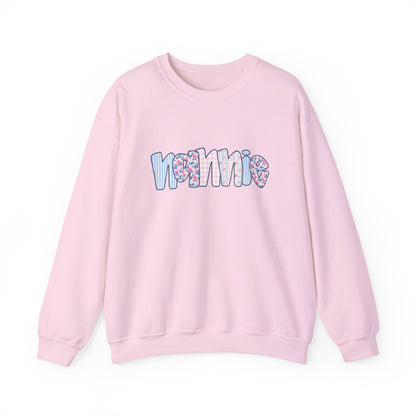 Nannie Pink & Blue Floral Crew Neck