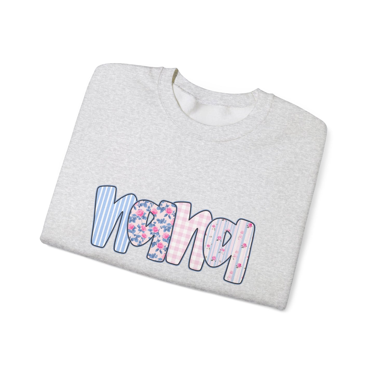 Nana Pink & Blue Floral Crew Neck