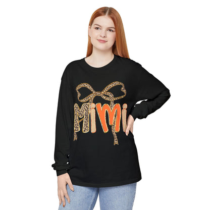 Mimi Long Sleeve T-Shirt, Garment-Dyed Tee, Perfect Gift for Moms and Grandmas, Casual Wear, Ideal for Birthdays or Mother's Day