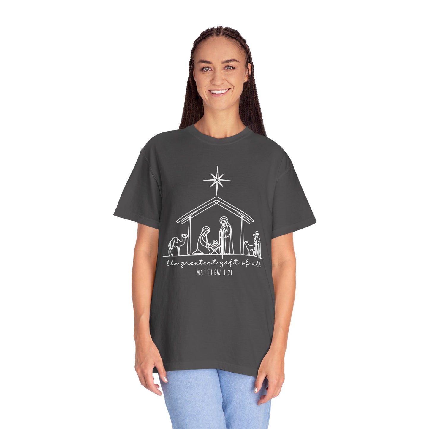 Unisex Christmas Nativity T-Shirt, Holiday Gift, Religious Tee, Inspirational Shirt, Scripture Shirt