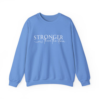 Empowering Crewneck Sweatshirt - "Stronger Than the Storm" - Cozy Gift for Resilience, Fitness, Motivation