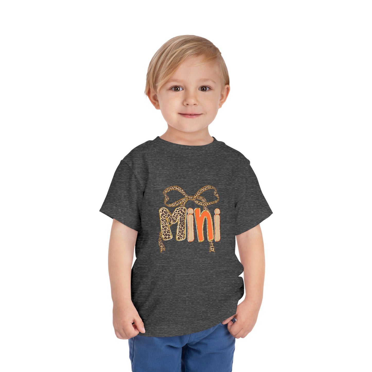 Mini Bow Toddler Tee, Cute Kids T-shirt, Birthday Gift for Girls, Animal Print Shirt, Children's Casual Wear
