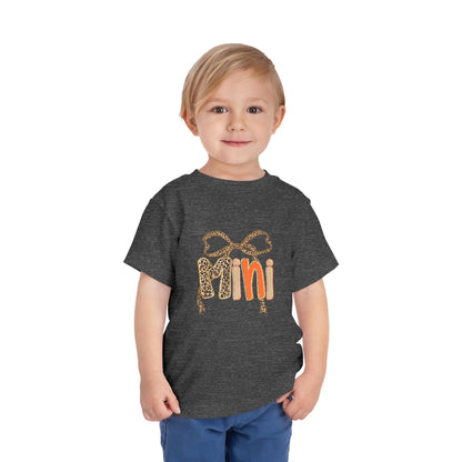 Mini Bow Toddler Tee, Cute Kids T-shirt, Birthday Gift for Girls, Animal Print Shirt, Children's Casual Wear