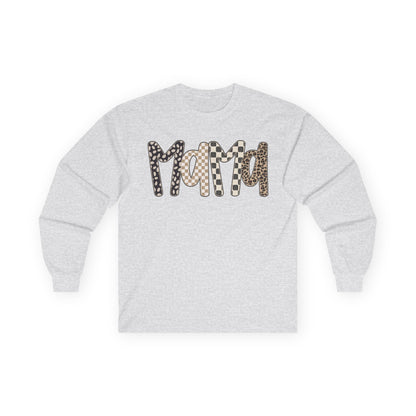 Mama Leopard & Checkered Long Sleeve Tee