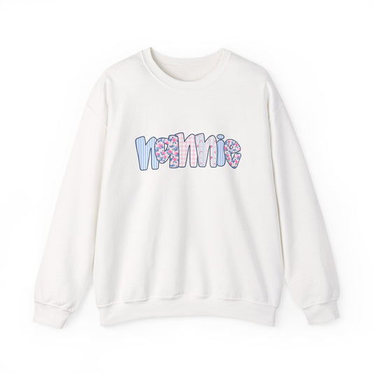 Nannie Pink & Blue Floral Crew Neck