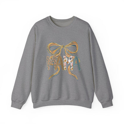 Floral Bow Mama Sweatshirt - Cozy Gift for Moms, Spring Fashion, Mother's Day, Birthday Present, Everyday Wear