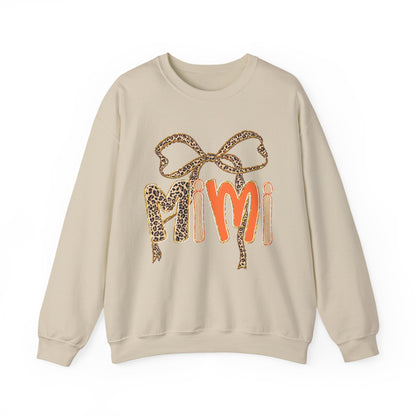 Mimi Leopard Print Sweatshirt, Cozy Crewneck for Grandmothers, Personalized Gift, Comfortable Casual Wear, Birthday Gift, Family Gatherings