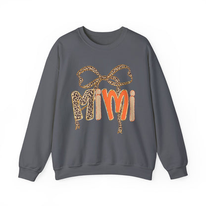 Mimi Leopard Print Sweatshirt, Cozy Crewneck for Grandmothers, Personalized Gift, Comfortable Casual Wear, Birthday Gift, Family Gatherings