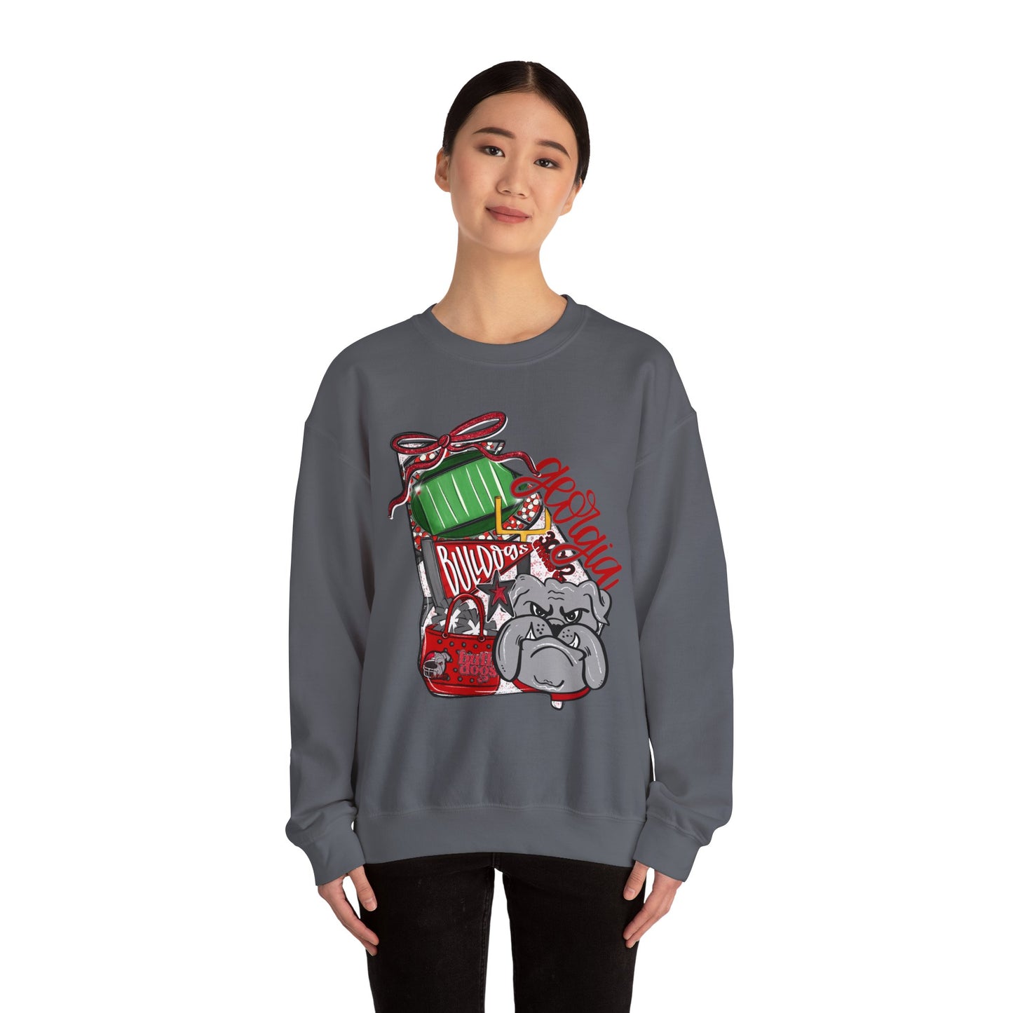 Cozy Dog-Themed Sweatshirt, Perfect for Pet Lovers, Gift for Dog Owners, Holiday Apparel, Cute Casual Wear, Georgia Bulldogs Merchandise