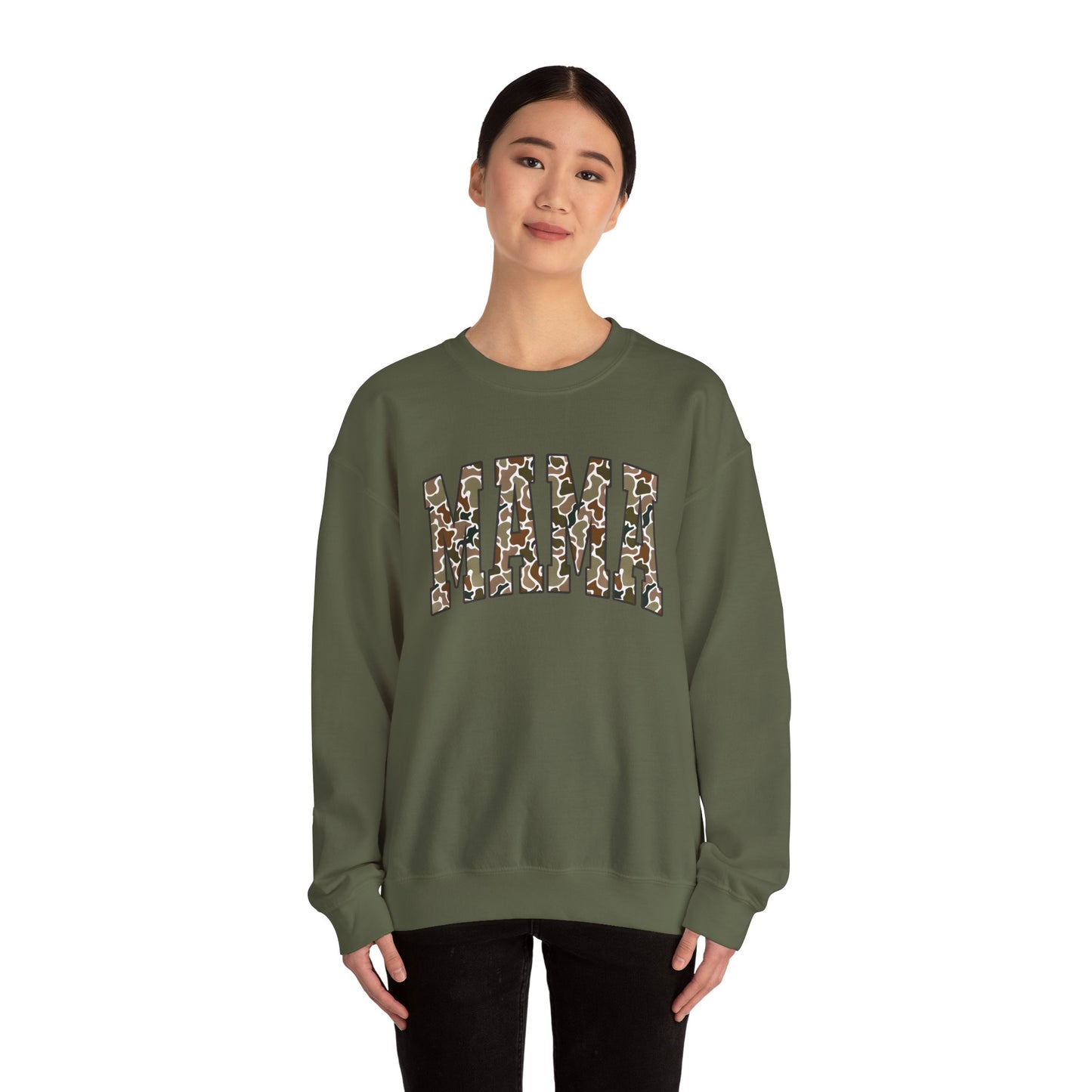 Mama Camouflage Crewneck Sweatshirt | Perfect Gift for Moms, Casual Wear, Comfortable Layering, Mother’s Day, Birthday