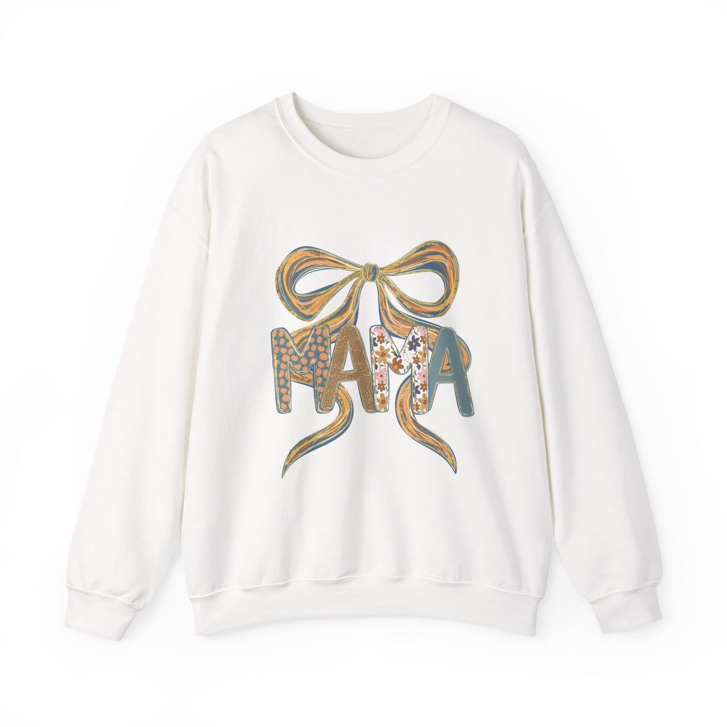 Floral Bow Mama Sweatshirt - Cozy Gift for Moms, Spring Fashion, Mother's Day, Birthday Present, Everyday Wear