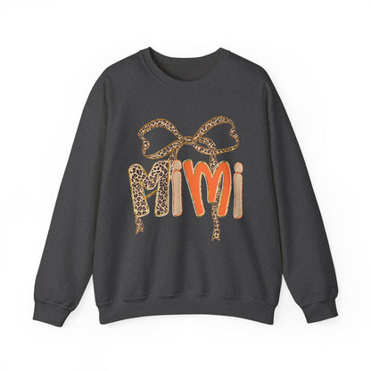 Mimi Leopard Print Sweatshirt, Cozy Crewneck for Grandmothers, Personalized Gift, Comfortable Casual Wear, Birthday Gift, Family Gatherings