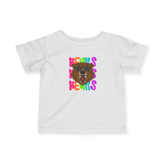Colorful Bear Print Infant Tee, Cute Baby Shirt, Kids Summer Wear, Baby Shower Gift, Animal Theme Outfit, Toddler Apparel