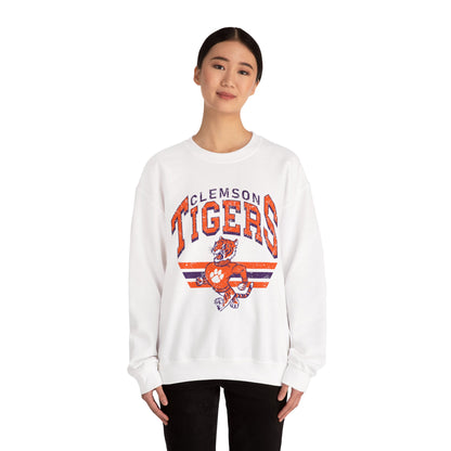 Clemson Tigers Crewneck Sweatshirt, Comfortable College Apparel, Unisex Sweatshirt, Sports Fan Gear, Game Day Outfit, Classic Sweatshirt