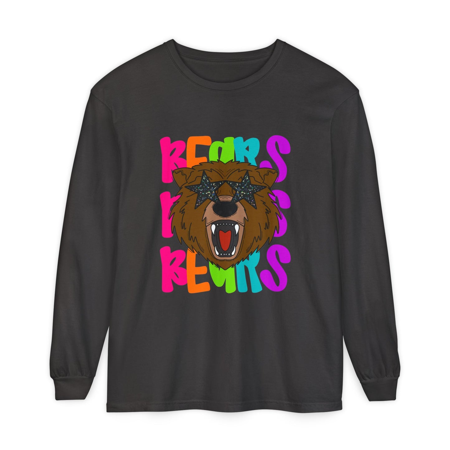 Cool Bear Graphic Long Sleeve Tee, Unisex Casual T-Shirt, Animal Lovers Gift, Trendy Apparel, Fun Statement Shirt
