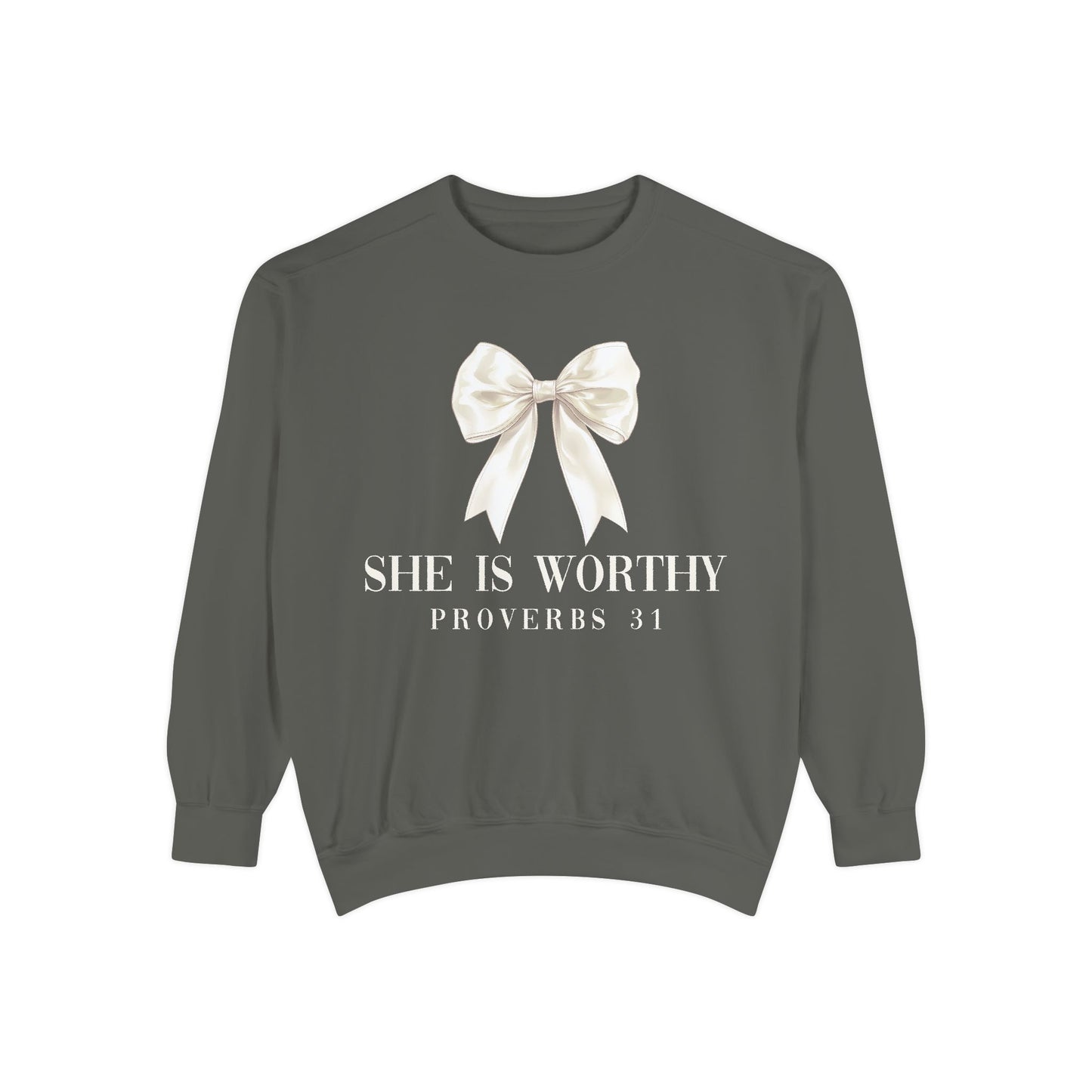 She is Worthy Comfort Colors Sweatshirt