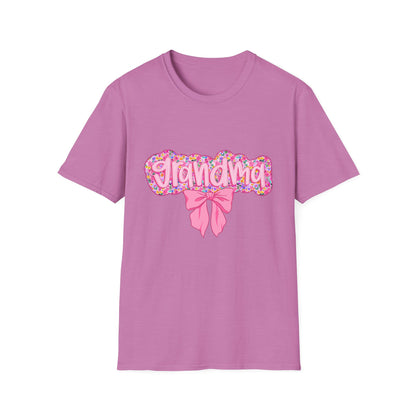Grandma Floral Graphic T-Shirt | Gift for Grandma | Softstyle Tee for Family Celebrations, Mother's Day Gift, Casual Wear