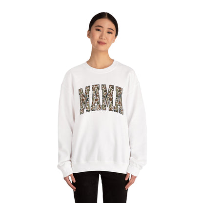 Mama Camouflage Crewneck Sweatshirt | Perfect Gift for Moms, Casual Wear, Comfortable Layering, Mother’s Day, Birthday