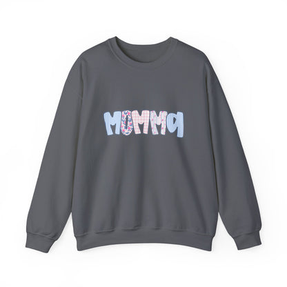Momma Pink & Blue Floral Crewneck